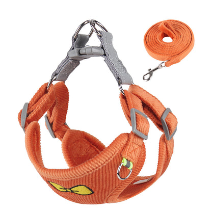 Corduroy Bow Tie Harness & Leash Set