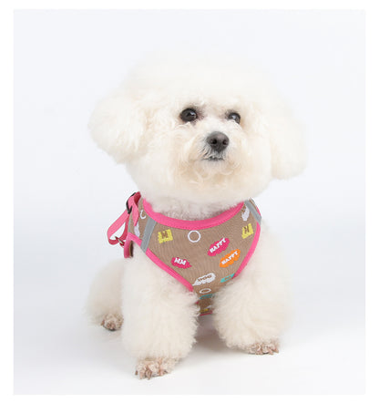 Embroidered Mesh Harness & Leash Set