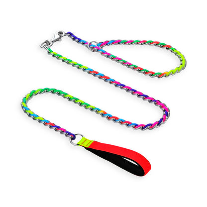 Colorful Braided P-Chain Dog Leash