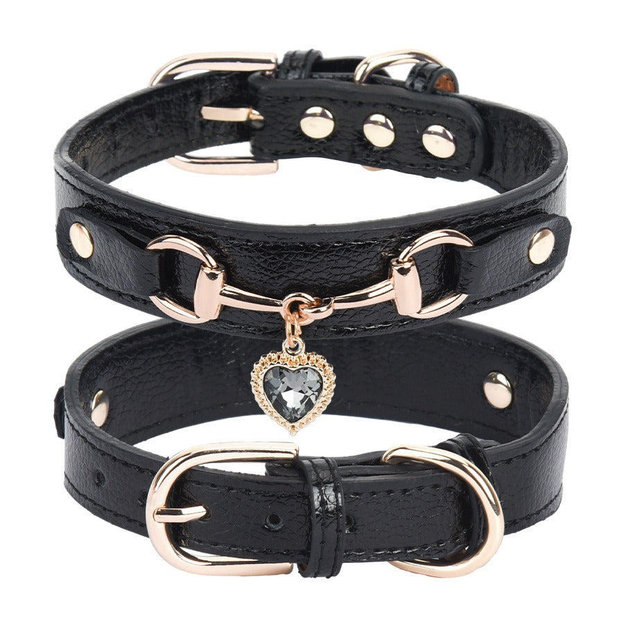 Heart Crystal Shimmer Dog Collar