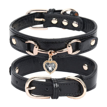 Heart Crystal Shimmer Dog Collar
