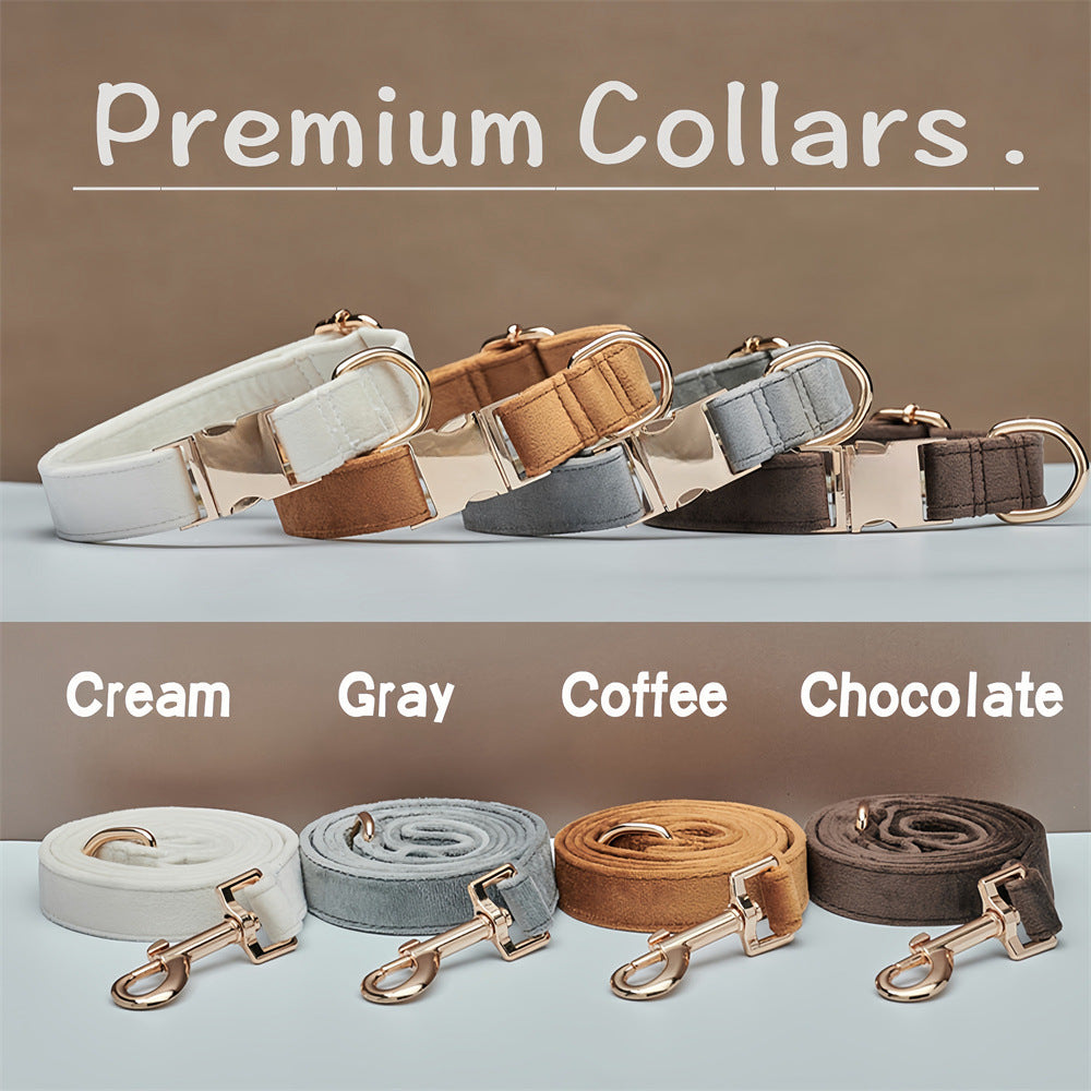 Personalized Velvet Collar & Leash Set