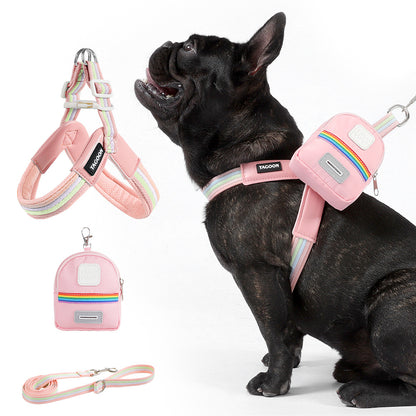 Rainbow V-Shaped Harness & Leash Set