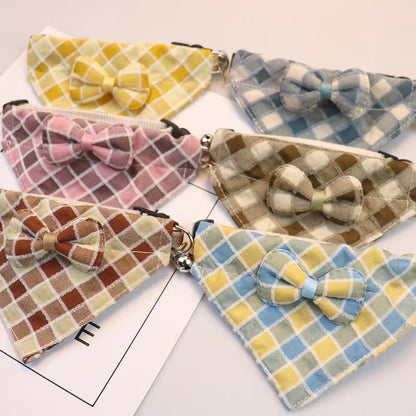Plaid Bow Dog Bandana