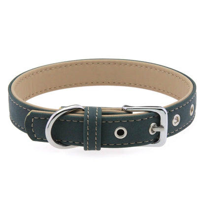 Matte PU Leather Dog Collar