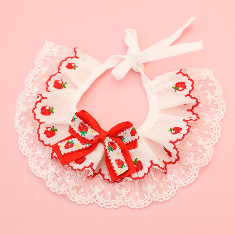 Floral Lace Dog Bandana for Dogs – Red