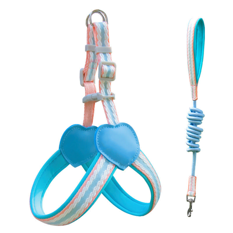 Striped Neoprene Harness & Leash Set