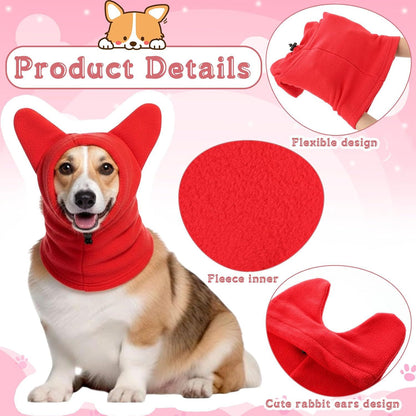 Winter Warm Fleece Dog Hat – Red
