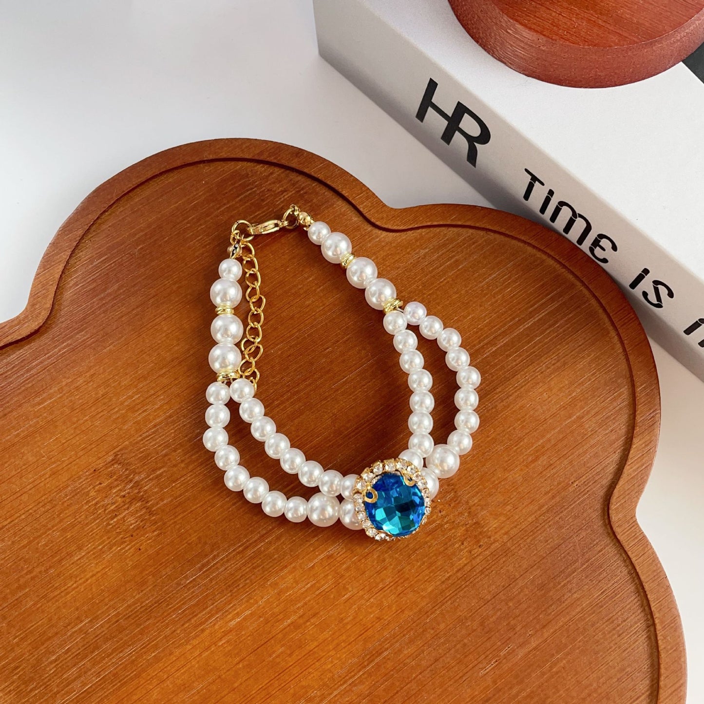 Pearl Gemstone Dog Necklace