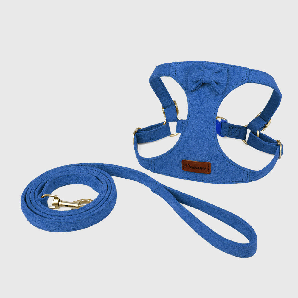 Soft Faux Suede Harness, Leash & Collar Set