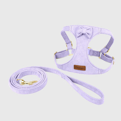 Soft Faux Suede Harness, Leash & Collar Set