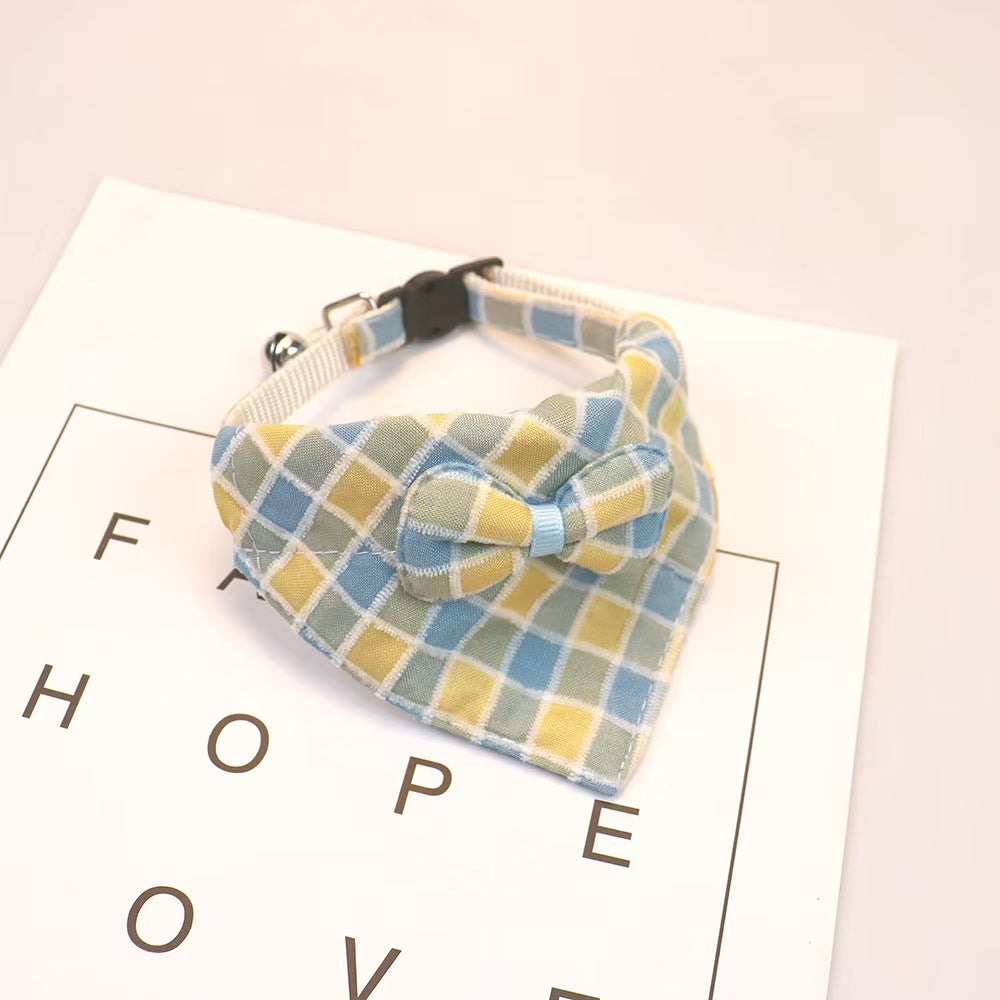 Plaid Bow Dog Bandana