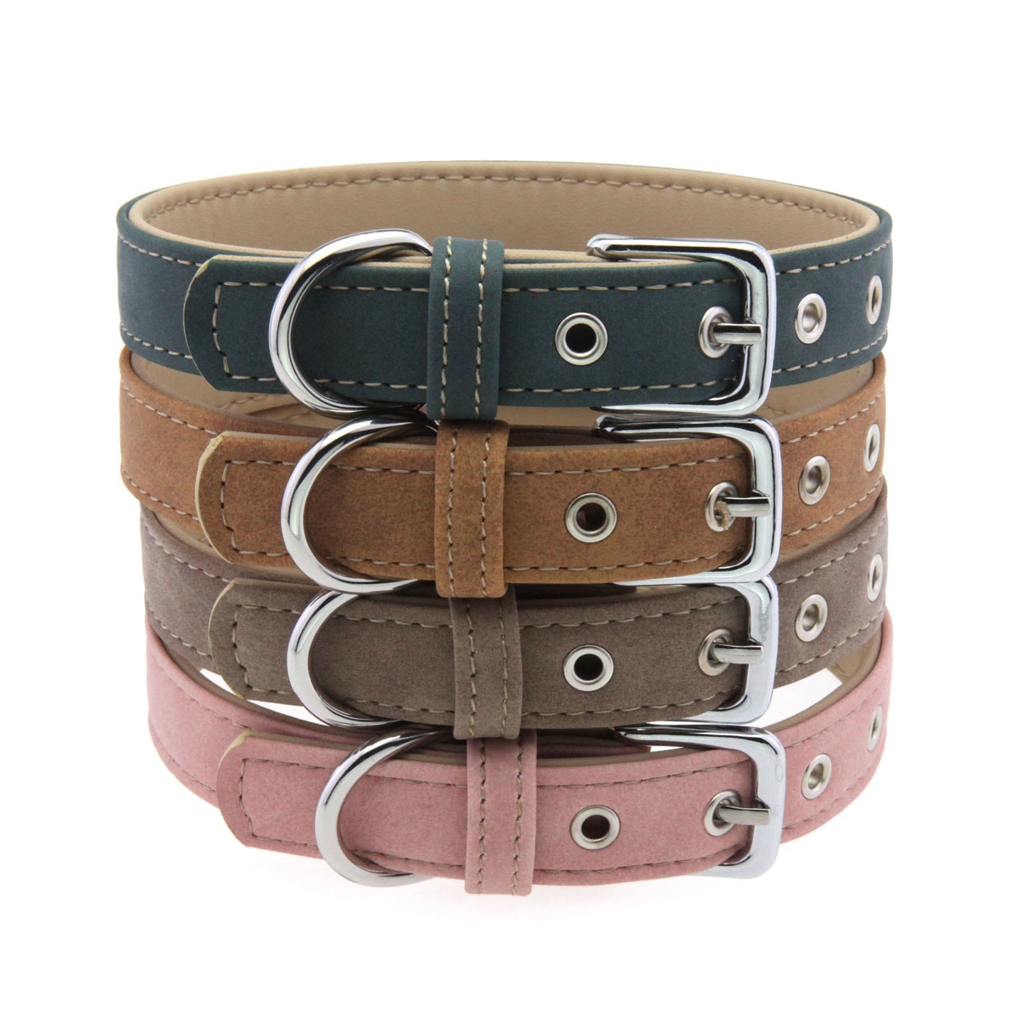 Matte PU Leather Dog Collar
