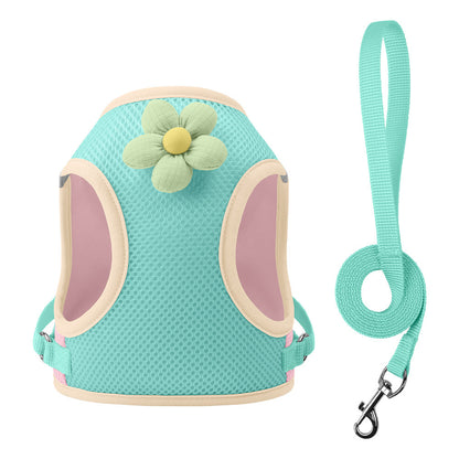 Floral Mesh Harness & Leash Set