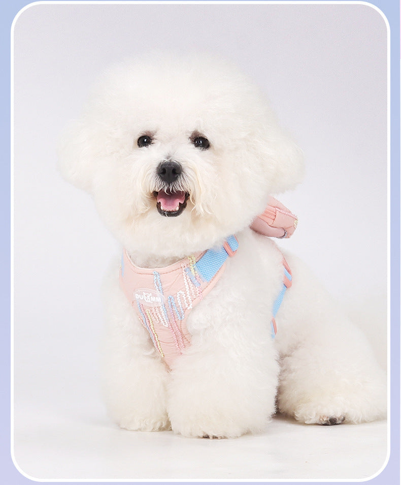 Seersucker Harness, Leash & Bag Set
