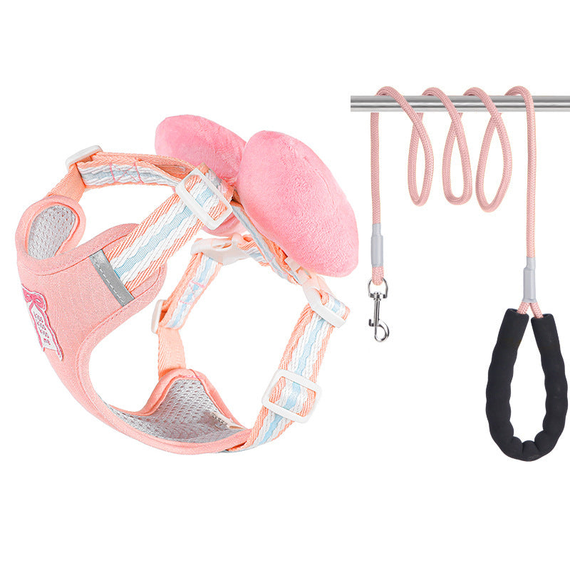 Plush Bow Harness & Leash Set