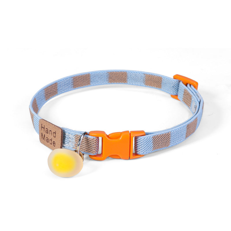 Elastic Plaid Dog Collar