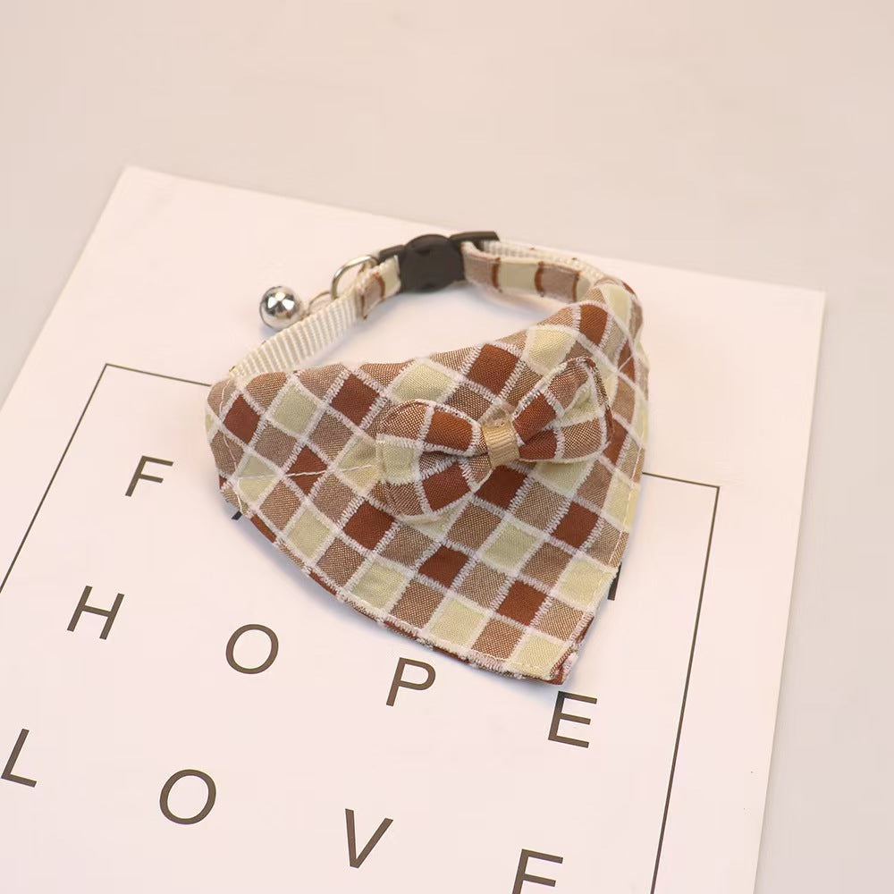 Plaid Bow Dog Bandana