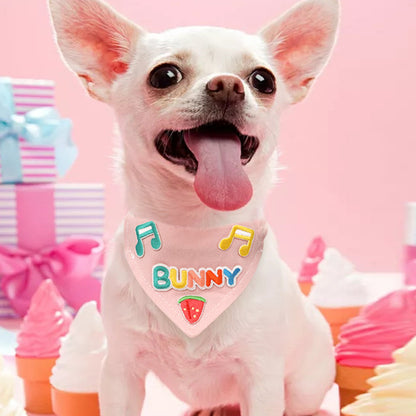 Cartoon Embroidered Dog Bandana