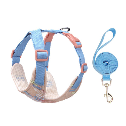 Seersucker Harness, Leash & Bag Set