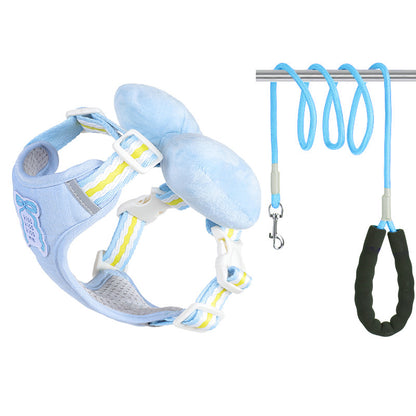Plush Bow Harness & Leash Set