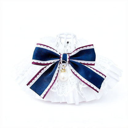 Lace Bow Dog Necklace