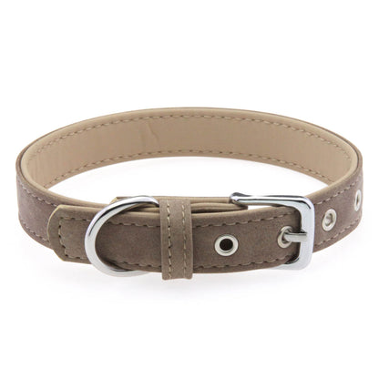 Matte PU Leather Dog Collar