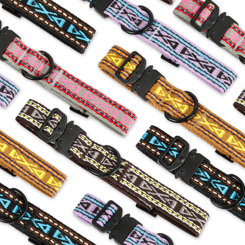 Tribal Collar & Leash Set – Multi