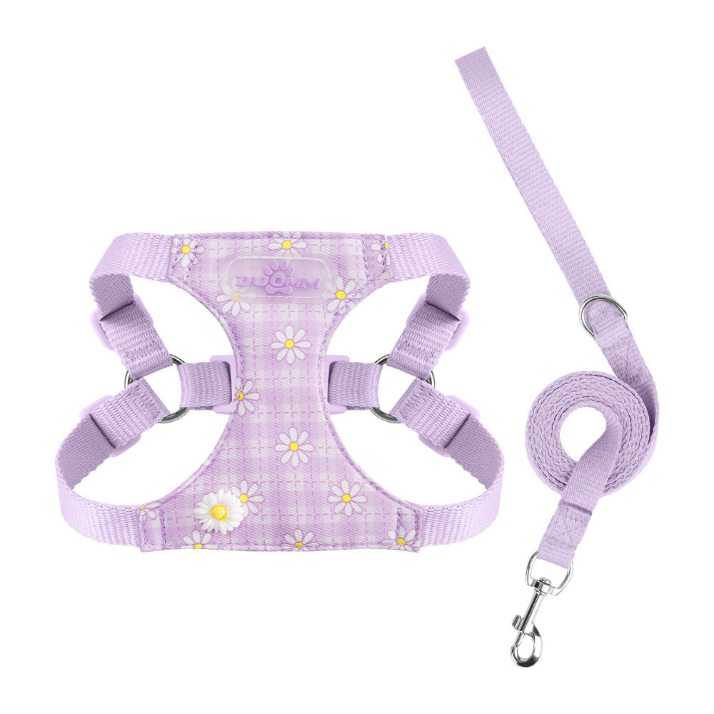 Daisy Plaid Harness & Leash Set