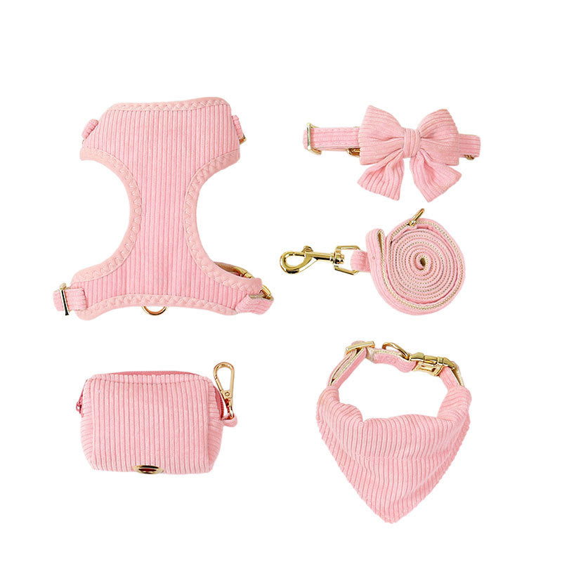 Corduroy Bow Collar Set