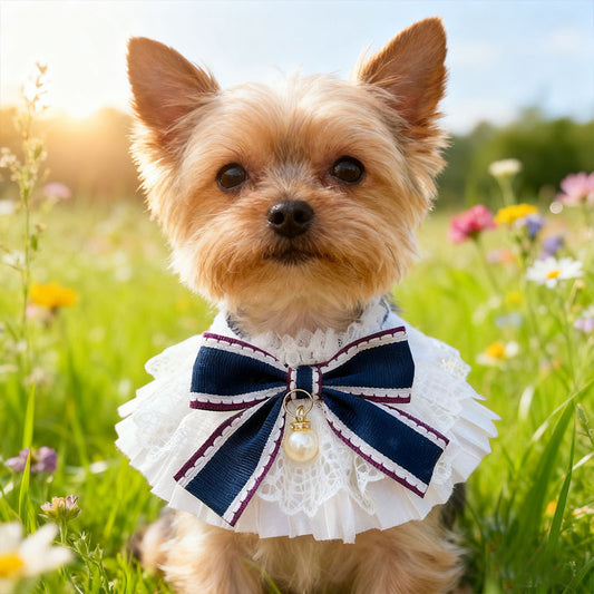 Lace Bow Dog Necklace