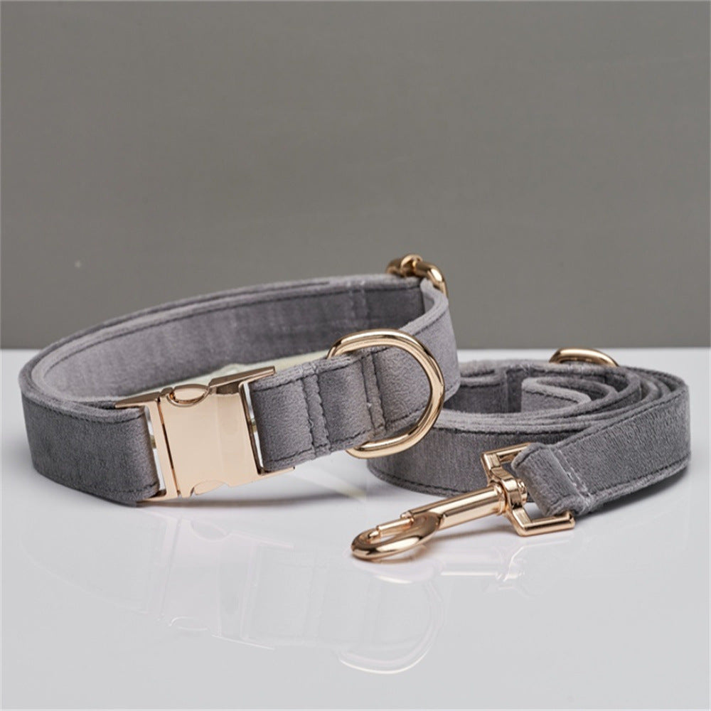 Personalized Velvet Collar & Leash Set