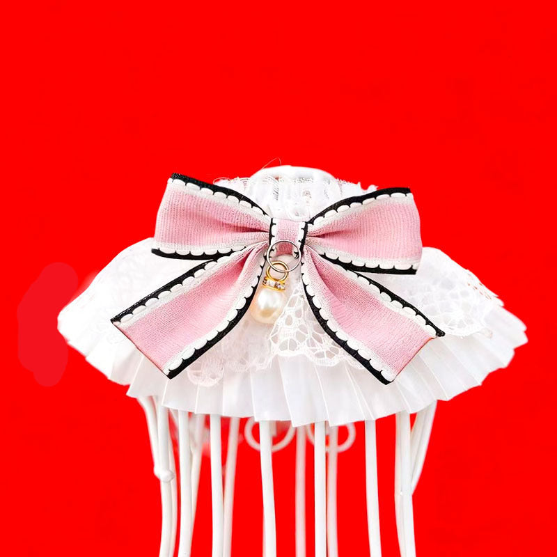 Lace Bow Dog Necklace