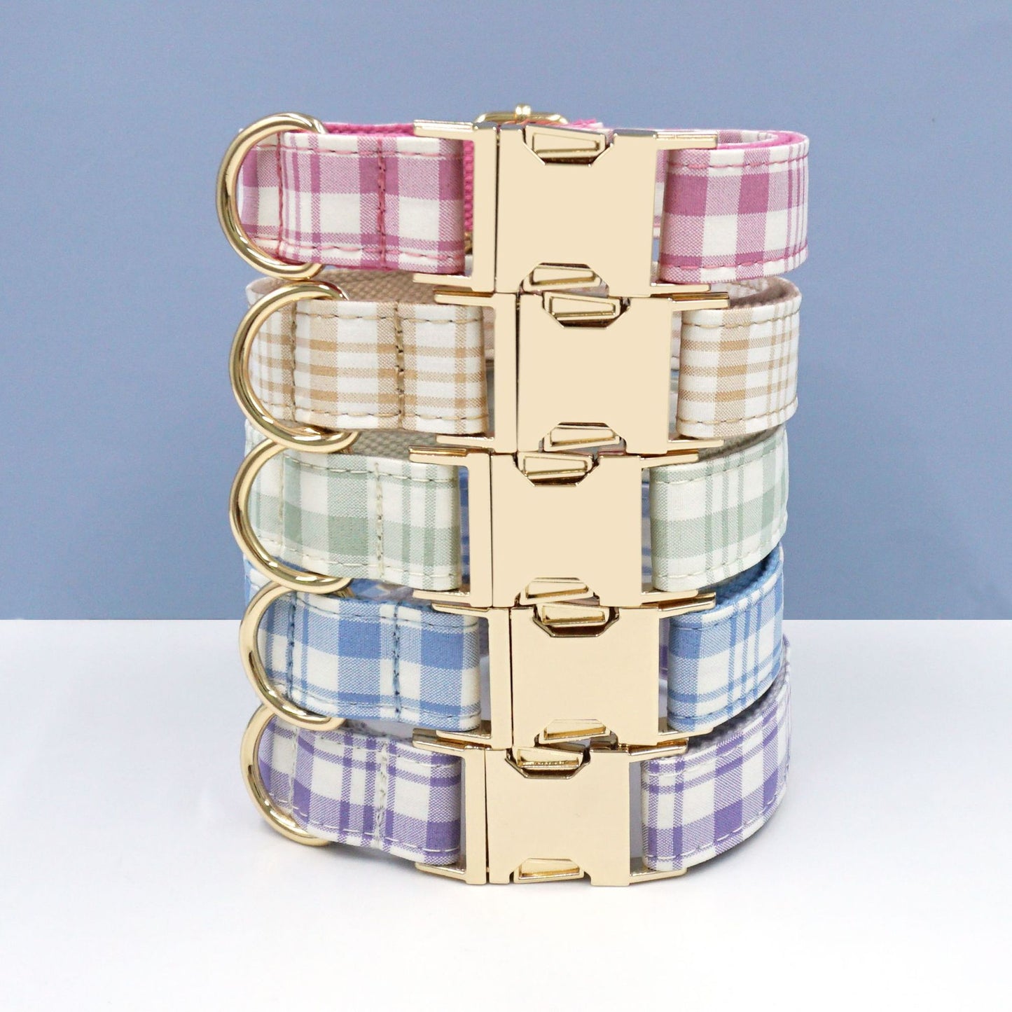 Personalized Plaid Dog Collar