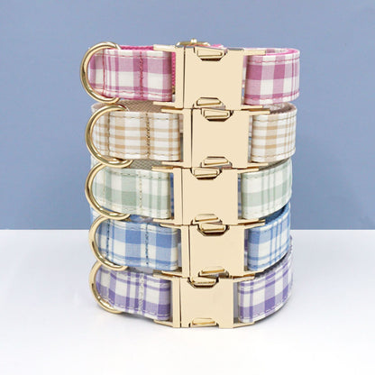 Personalized Plaid Dog Collar