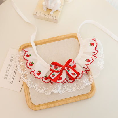 Floral Lace Dog Bandana for Dogs – Red