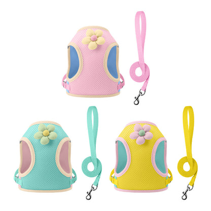 Floral Mesh Harness & Leash Set