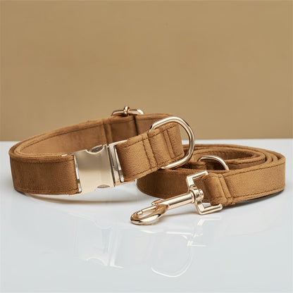 Personalized Velvet Collar & Leash Set