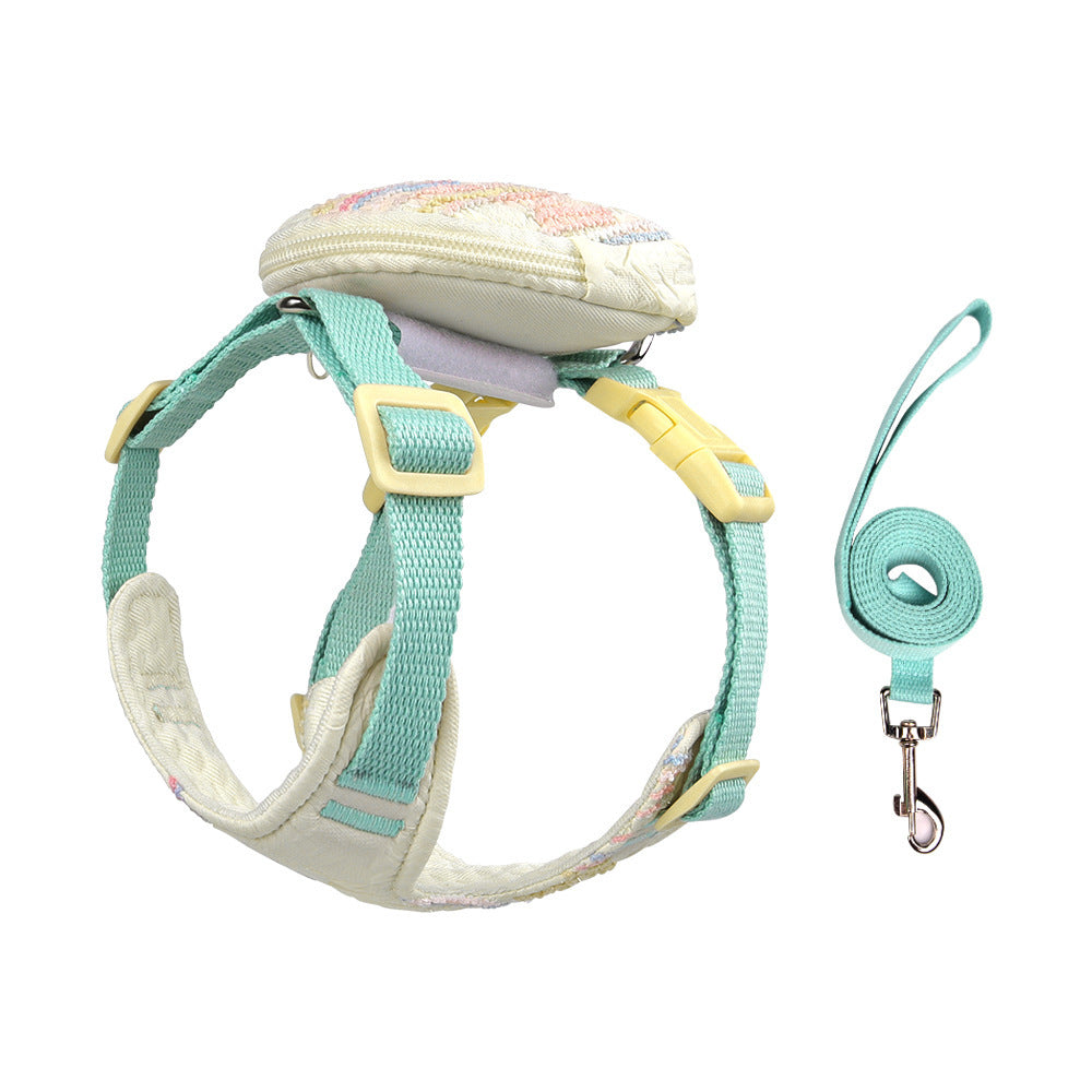 Seersucker Harness, Leash & Bag Set
