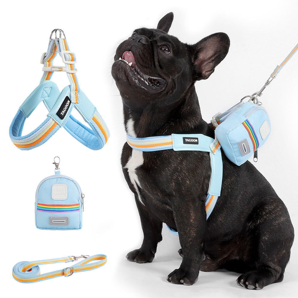 Rainbow V-Shaped Harness & Leash Set