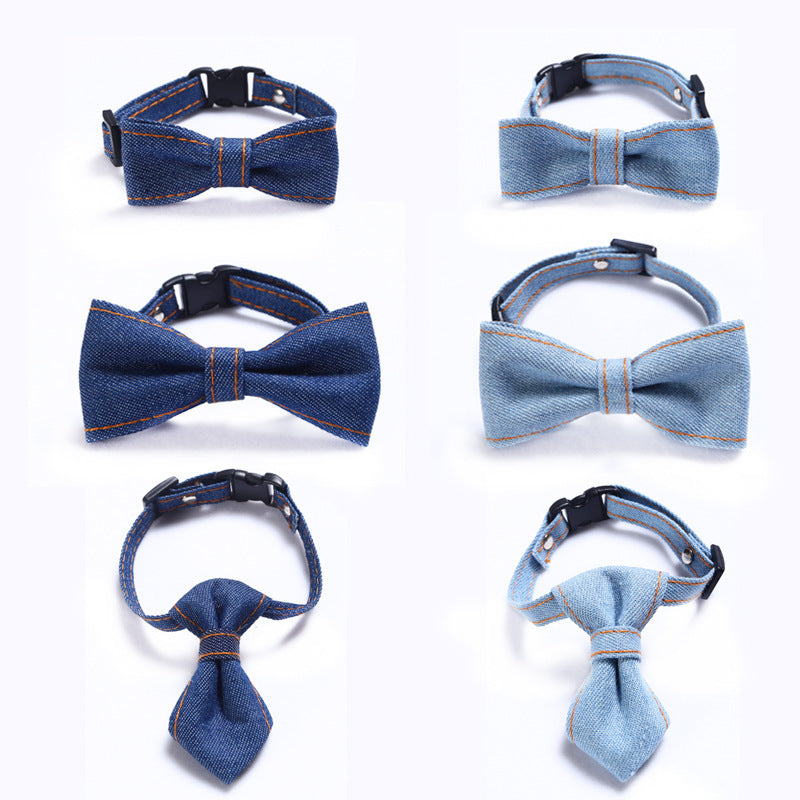 Denim Bow Tie for Dogs – Blue