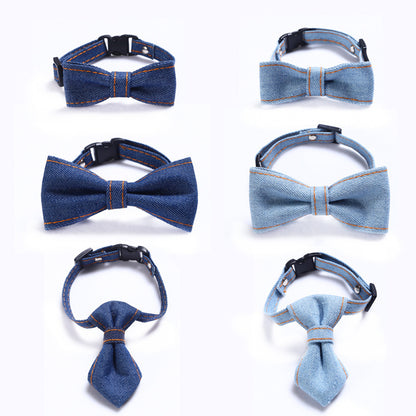 Denim Bow Tie for Dogs – Blue