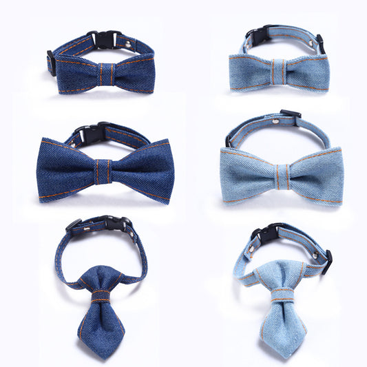 Denim Bow Tie for Dogs – Blue