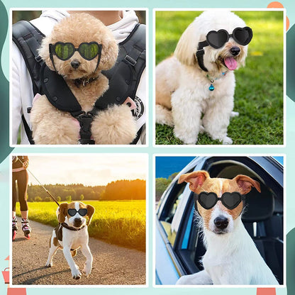 Heart Shaped Foldable Sunglasses for Dogs – Pink