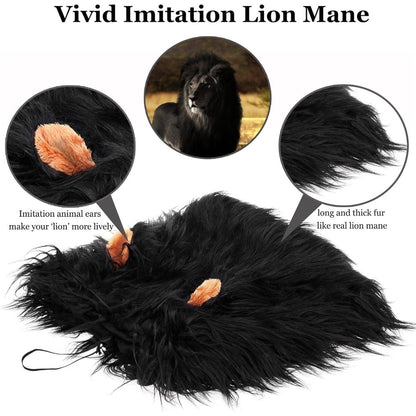 Lion Mane Dog Hat for Dogs – Black