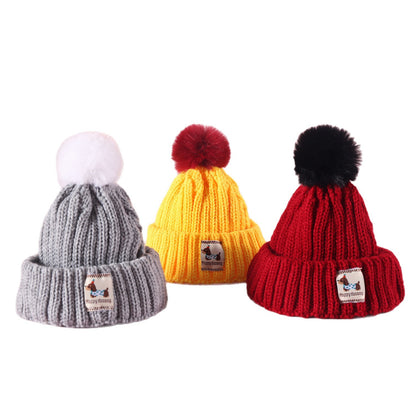 Knitted Pom Pom Hat for Dogs – Red