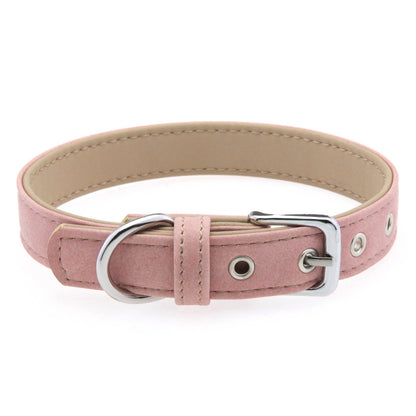 Matte PU Leather Dog Collar