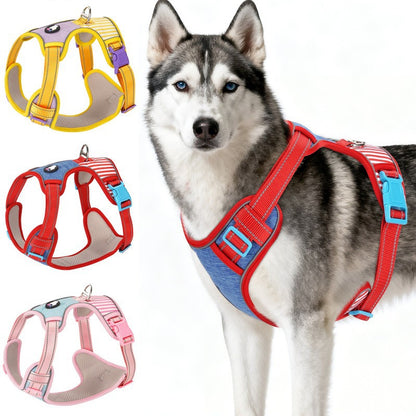 Striped Contrast Vest Dog Harness for Dogs – Pink