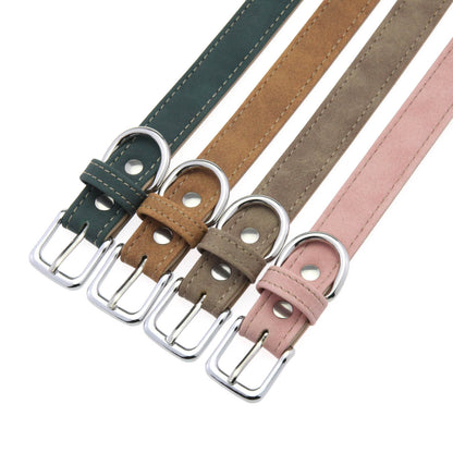 Matte PU Leather Dog Collar