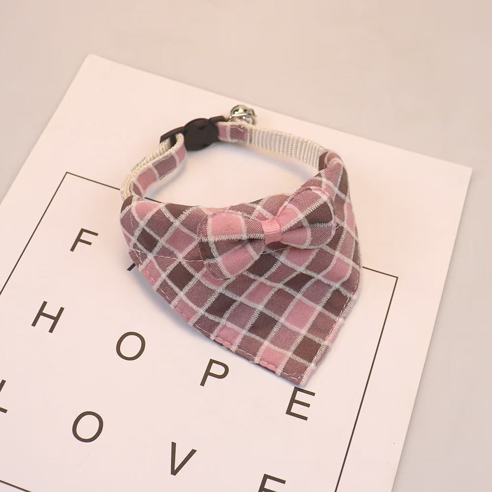 Plaid Bow Dog Bandana